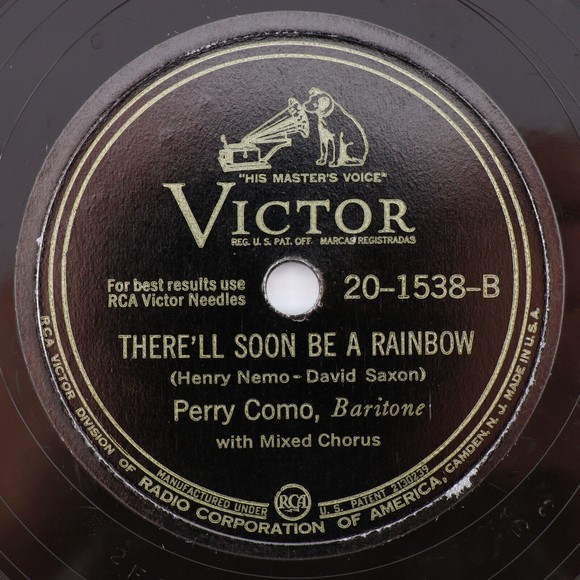 Perry Como, Goodbye, Sue / There'll Soon Be A Rainbow 1943 78 rpm Record 20-1538 - Picture 3 of 15